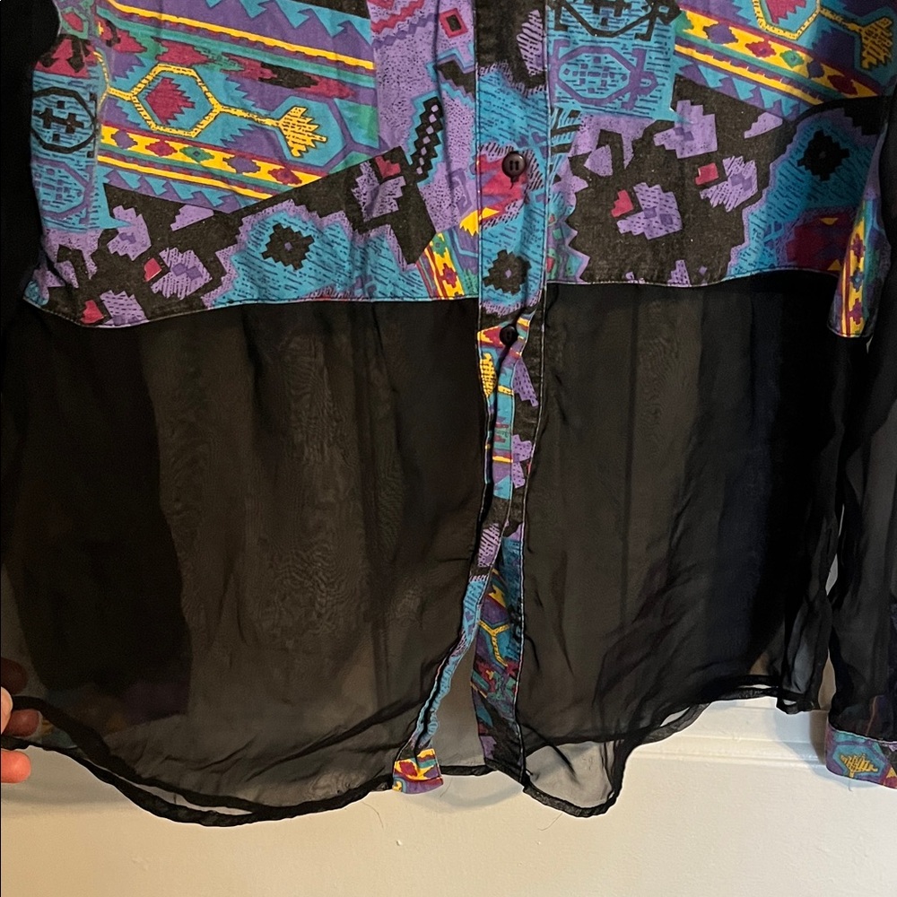 Vintage Multicolor Button Down Shirt - Picture 4 of 6